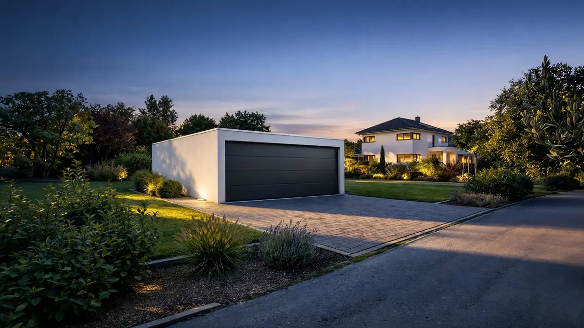 Garage beton contemporain